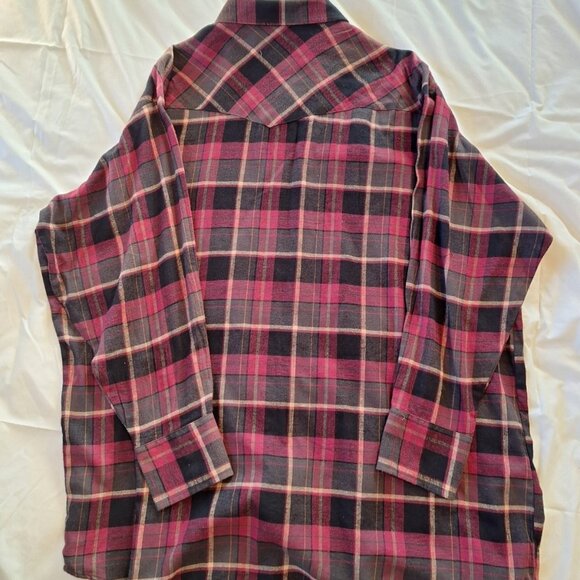 New Men’s ELY Cattleman Red Flannel Long Sleeve Pearl Snap 3XL - Picture 7 of 7